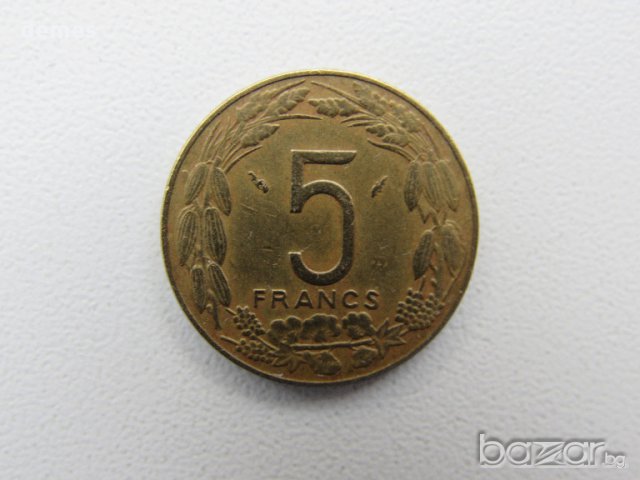 Централни Африкански Щати - 5 франка, 1981 г.,перфектна- 60L