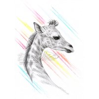 Рисунка "Жирафче" с рамка, снимка 4 - Картини - 23701240