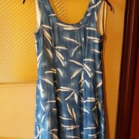 Дам.рокля-"Evelin Brandt"-/вискоза/-цвят-синя+бяло. Закупена от Германия., снимка 1 - Рокли - 22028691