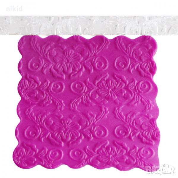 Хибискус Прозрачна релефна текстурна точилка за фондан украса торта сладки, снимка 1