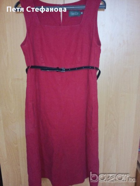 червена дънкова рокля, снимка 1