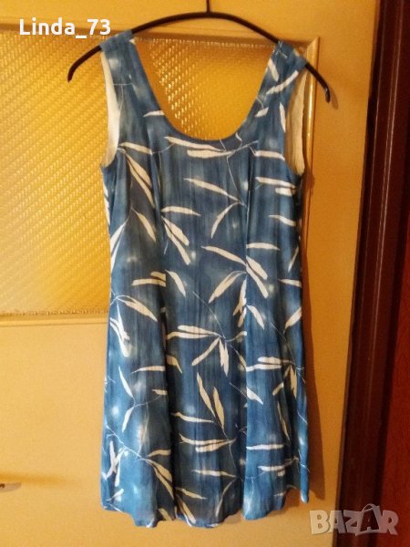 Дам.рокля-"Evelin Brandt"-/вискоза/-цвят-синя+бяло. Закупена от Германия., снимка 1