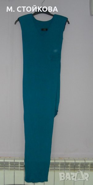 асиметрична рокля трико с кожен мотив - последен брой , снимка 1