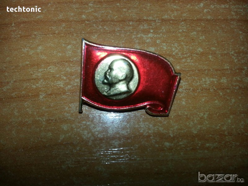 Позлатена значка с Ленин - нова, снимка 1