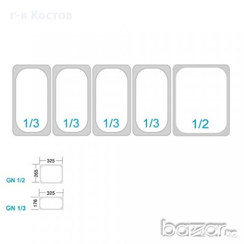 1.Хладилна поставяща се отгоре витрина 1,2 м х 0,4 м - за 3x 1/3 + 1x 1/2 GN-контейнер номер на арти, снимка 5 - Витрини - 11647818