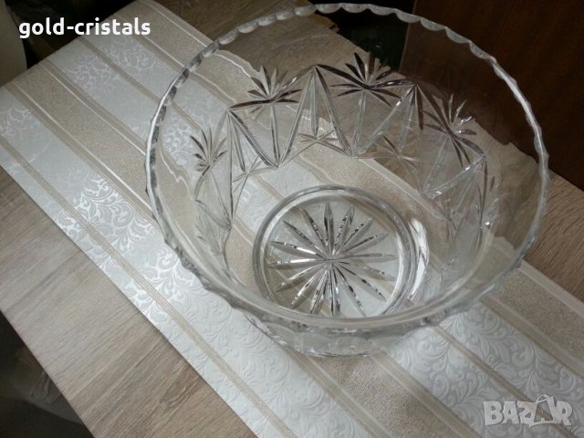 голяма кристална купа , снимка 5 - Антикварни и старинни предмети - 22999370
