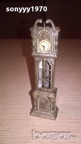 Мини ретро колекция часовник с махало-месинг-9х3х2см-внос швеицария, снимка 5 - Антикварни и старинни предмети - 17522437