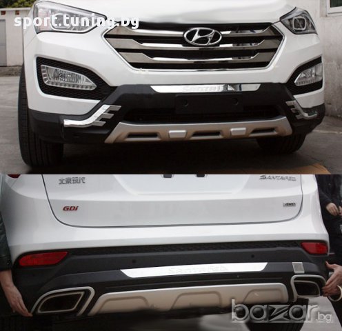 Преден и заден ролбар за Хюндай Санта Фе / Hyundai Santa Fe (2010-2012)