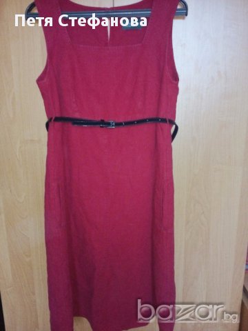 червена дънкова рокля, снимка 1 - Рокли - 18103276