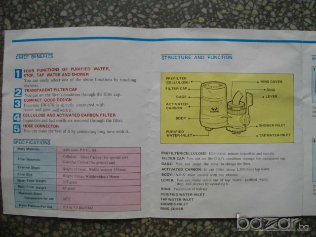 Филтър воден ''FW - 870'', снимка 4 - Други стоки за дома - 7951594