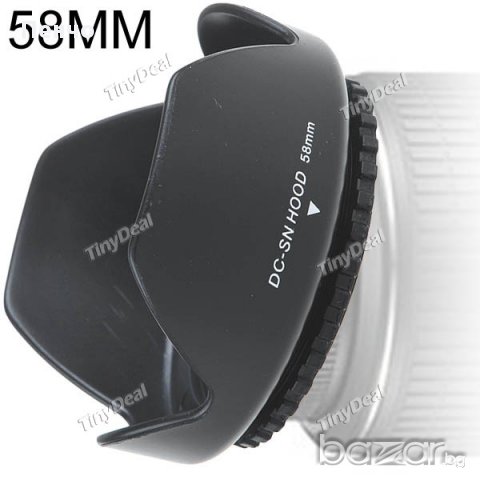 Сенник за обектив на фотоапарат dc-sn hood 58mm Flower Shape Lens Hood Screw Mount Petal Crown, снимка 2 - Чанти, стативи, аксесоари - 11113953