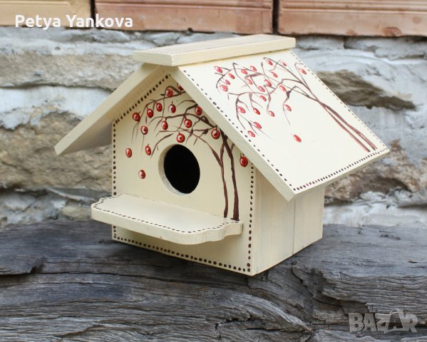 дървени рисувани къщички за птици, снимка 6 - Други - 14278090