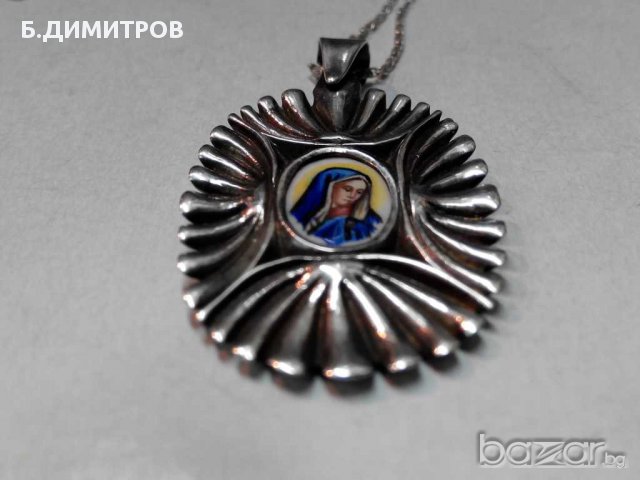 Стар сребърен медалион с емайл, снимка 5 - Антикварни и старинни предмети - 13497499