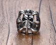 пръстен стомана череп и нокти, снимка 3