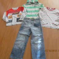 лот от суичър,две блузки и дънки в отлично състояние за ръст 122-128 за 13лв., снимка 1 - Детски комплекти - 13034557