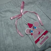 80см Плюшен комплект розово/сиво – блуза и пола – 80см, снимка 4 - Комплекти за бебе - 19825067