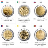 2 Евро монети (възпоменателни) емитирани 2008г, снимка 1 - Нумизматика и бонистика - 16924201