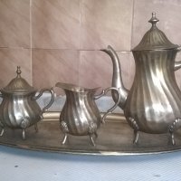 стар бронзов сервиз за кафе, снимка 1 - Антикварни и старинни предмети - 18761648