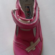 Детски обувки за момиче от естествена кожа с лепенка, ортопедични в розово, снимка 6 - Детски маратонки - 10109172