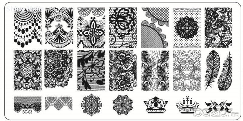 декорации дантела плочка / щампа шаблон за печат на нокти - Нова BC-03, снимка 1