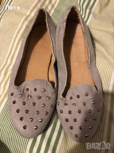 Дамски сиви обувки с шипове, снимка 1