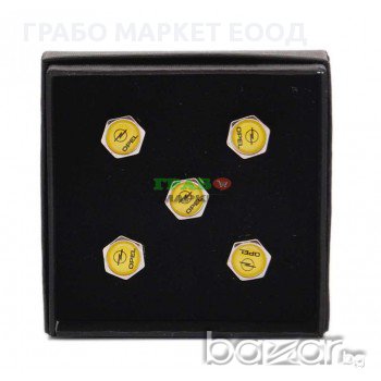 Комплект от 5бр. капачки за автомобилни вентили - Opel., снимка 1