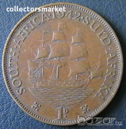 1 пени 1942, Южна Африка, снимка 1