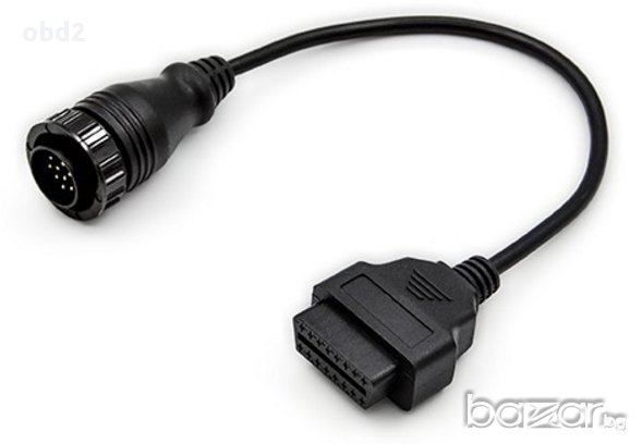 Кабел-преходник от Mercedes (Sprinter) 14 pin мъжки към 16 pin OBD2, за Autocom / Delphi и др. , снимка 1