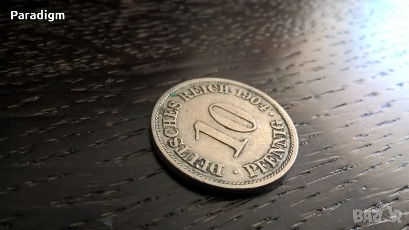 Райх монета - Германия - 10 пфенига | 1904г.; серия A, снимка 1