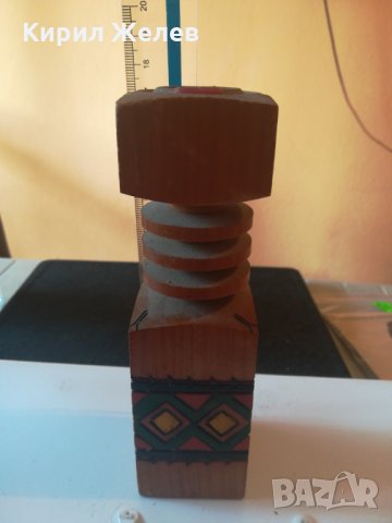 Стар дървен свешник-93, снимка 2 - Други ценни предмети - 24570688