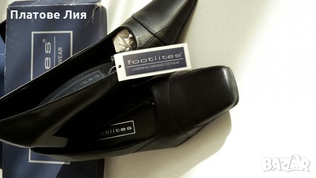 Стилни черни обувки от естествена кожа, снимка 3 - Дамски обувки на ток - 21929554