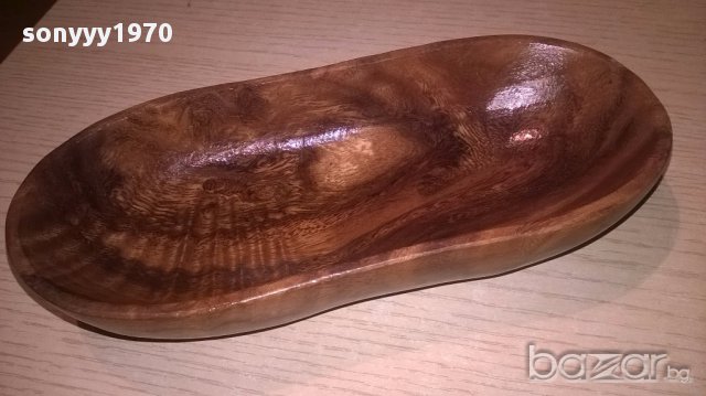 Ретро купа-тиково дърво-20х9х4см-внос швеицария, снимка 5 - Антикварни и старинни предмети - 17244801
