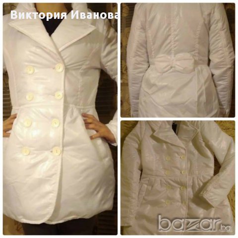 бяло пухкаво яке, снимка 1 - Якета - 12243533