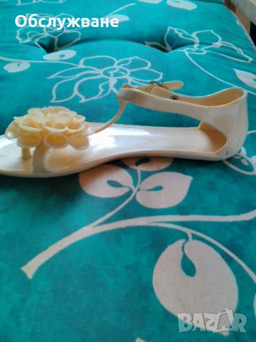 Пластмасови сандали с цвете, нови, 36 💥, снимка 1