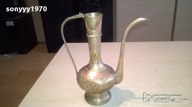 Ретро чаиник-мед/месинг-21х19х9см-внос швеицария, снимка 7 - Антикварни и старинни предмети - 18146453