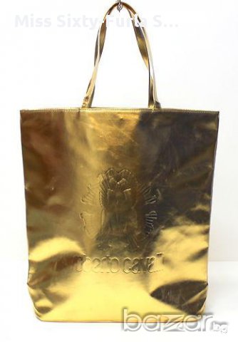 ROBERTO CAVALLI-нова златиста чанта-42 см. х 41 см. & с парфюмна мостра CAVALLI , снимка 2 - Чанти - 16470983