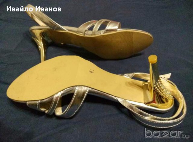 Официални дамски обувки, сребърен цвят, снимка 3 - Други - 18405301