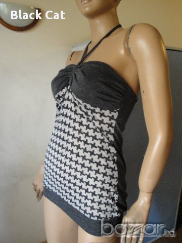 Атрактивен сив дамски топ / потник с връзки, дамска блуза / тениска без ръкави, ръкав, дамско бюстие, снимка 5 - Корсети, бюстиета, топове - 8500414