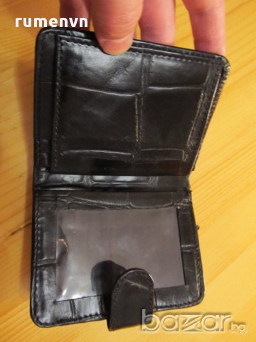 Красиво черно портмоне от дебела телешка кожа с много деления , снимка 3 - Портфейли, портмонета - 14062412