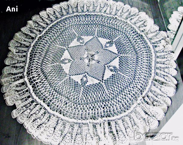 Нова ръчно плетена покривка за маса , снимка 2 - Декорация за дома - 15753559