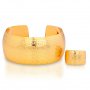 НОВО!!! Стилен комплект-18К златна баня-гривна и пръстен, снимка 1 - Гривни - 9513533