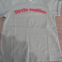 HM H&M ХМ little smiler детска тениска в резедаво, снимка 1 - Бебешки блузки - 21663135