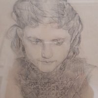 Българско момиче от 1913 година портрет Рисунка - С. Марков, снимка 4 - Картини - 21632711