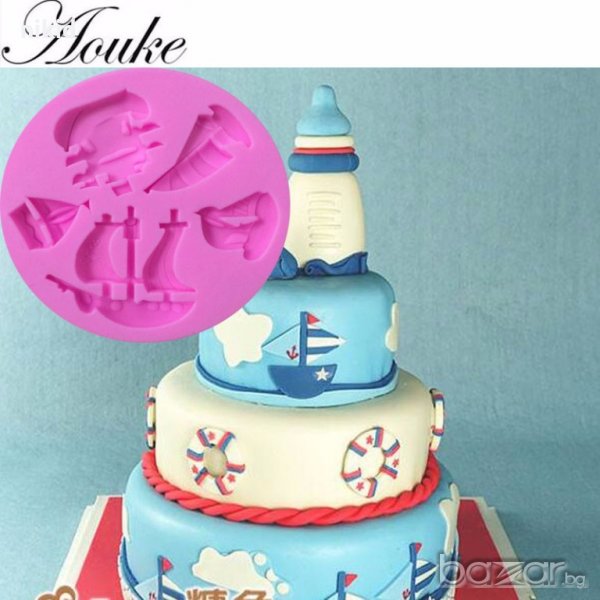лодки кораби лодка кораб морски силиконов молд форма украса декорация торта фондан шоколад мъфини , снимка 1