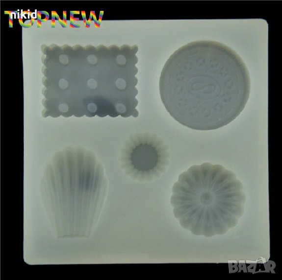 Различни бисквитки и Мадлен сладки силиконов молд форма калъп за фондан шоколад глина смола декор, снимка 1