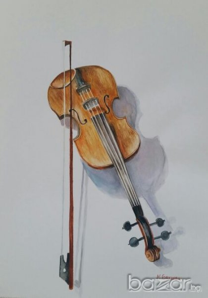 Цигулка дори и на картина ще радва мнозина., снимка 1