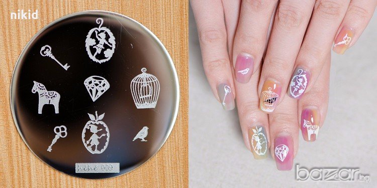 кръгла плочка / щампа шаблон за печат на нокти hehe 009, снимка 1