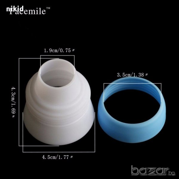 широк голям адаптор за руска дюза шприц съединител за накрайник пош украса декорация торта , снимка 1