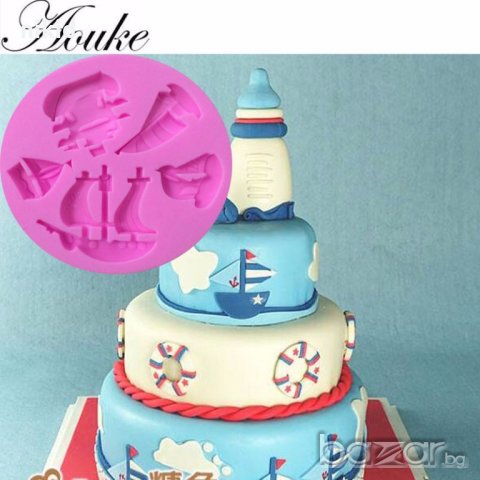 лодки кораби лодка кораб морски силиконов молд форма украса декорация торта фондан шоколад мъфини 