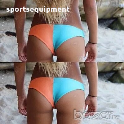 Монокини Becolor Orange/Sky Blue, снимка 4 - Бански костюми - 13905341